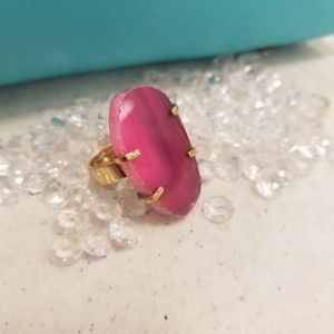 Adjustable Pink Agate Ring. NWOT